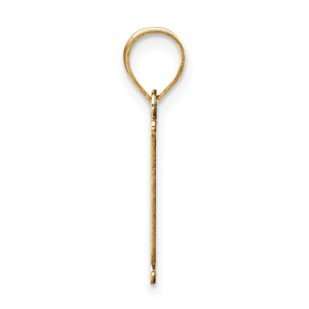 10K Yellow Gold 10K Polished Etched Letter I Initial Pendant