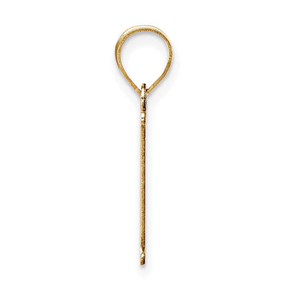 10K Yellow Gold 10K Polished Etched Letter I Initial Pendant