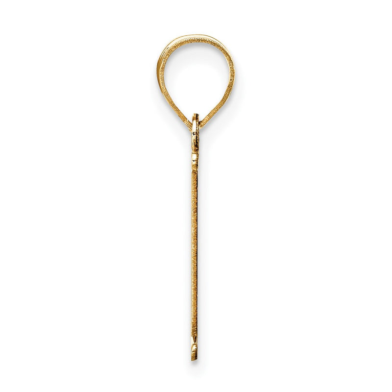 10K Yellow Gold 10K Polished Etched Letter I Initial Pendant