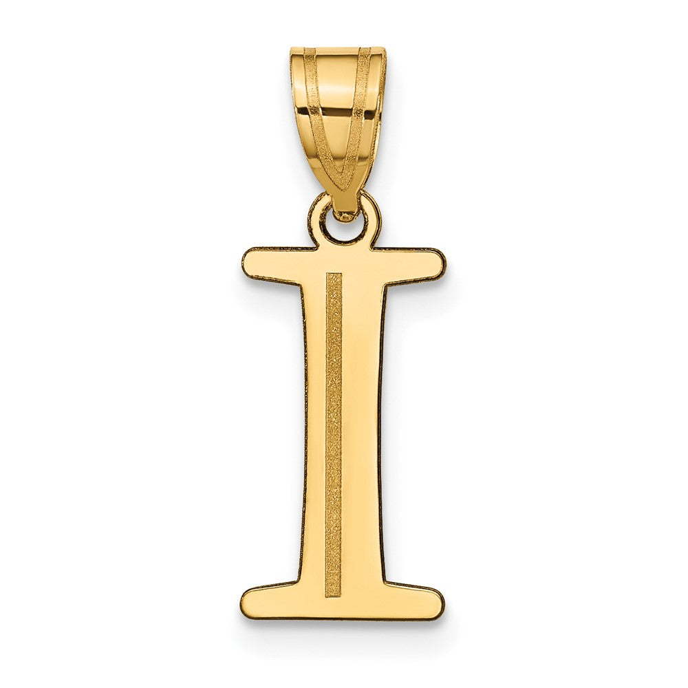 10K Yellow Gold 10K Polished Etched Letter I Initial Pendant