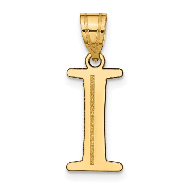 10K Yellow Gold 10K Polished Etched Letter I Initial Pendant