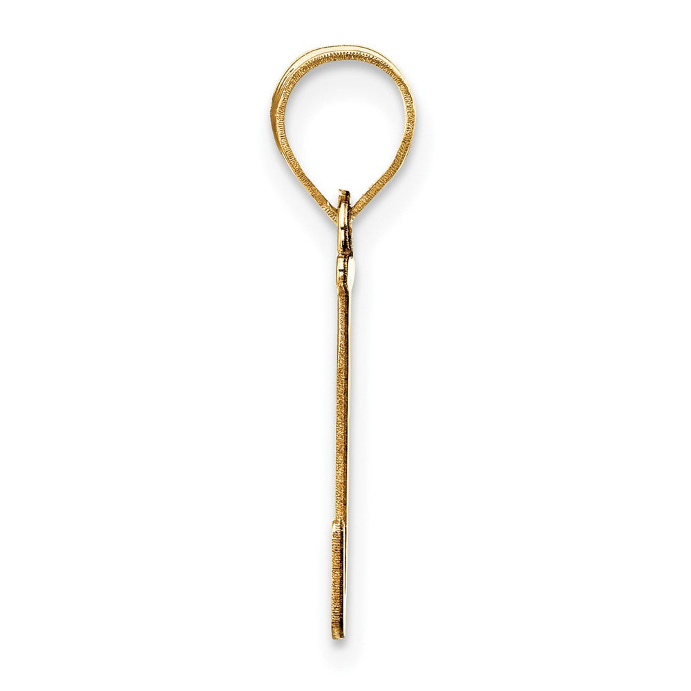 10K Yellow Gold 10K Polished Etched Letter J Initial Pendant