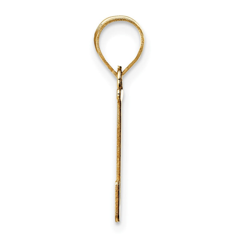 10K Yellow Gold 10K Polished Etched Letter J Initial Pendant