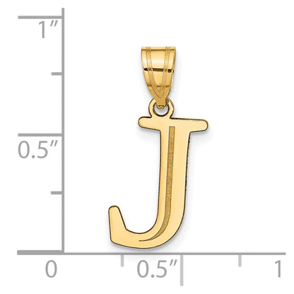 10K Yellow Gold 10K Polished Etched Letter J Initial Pendant