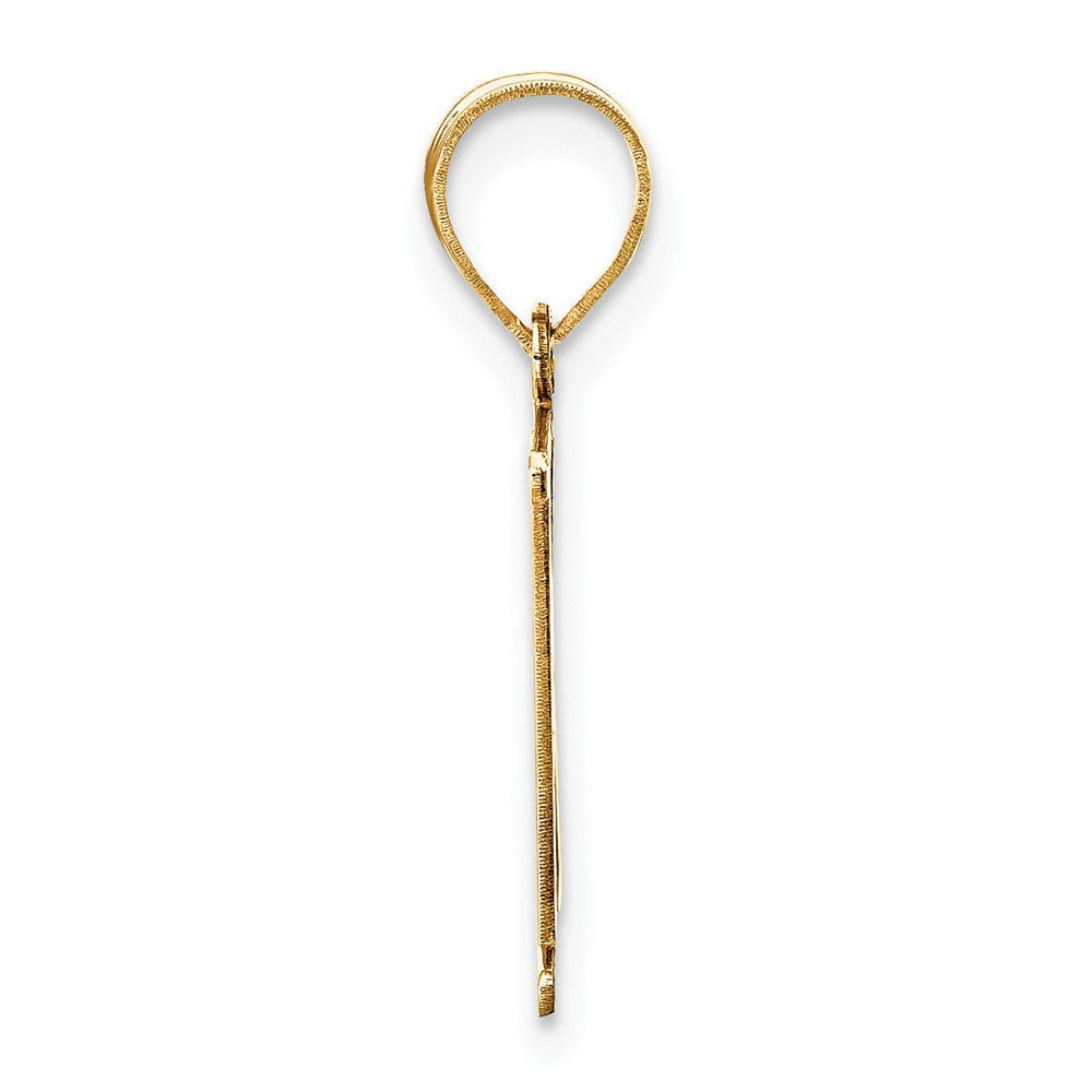 10K Yellow Gold 10K Polished Etched Letter K Initial Pendant