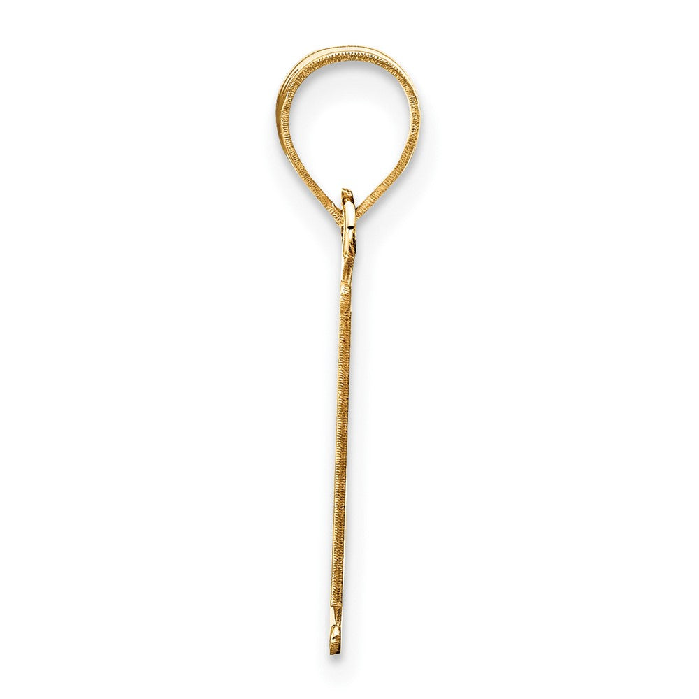 10K Yellow Gold 10K Polished Etched Letter L Initial Pendant