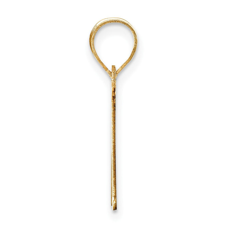 10K Yellow Gold 10K Polished Etched Letter M Initial Pendant