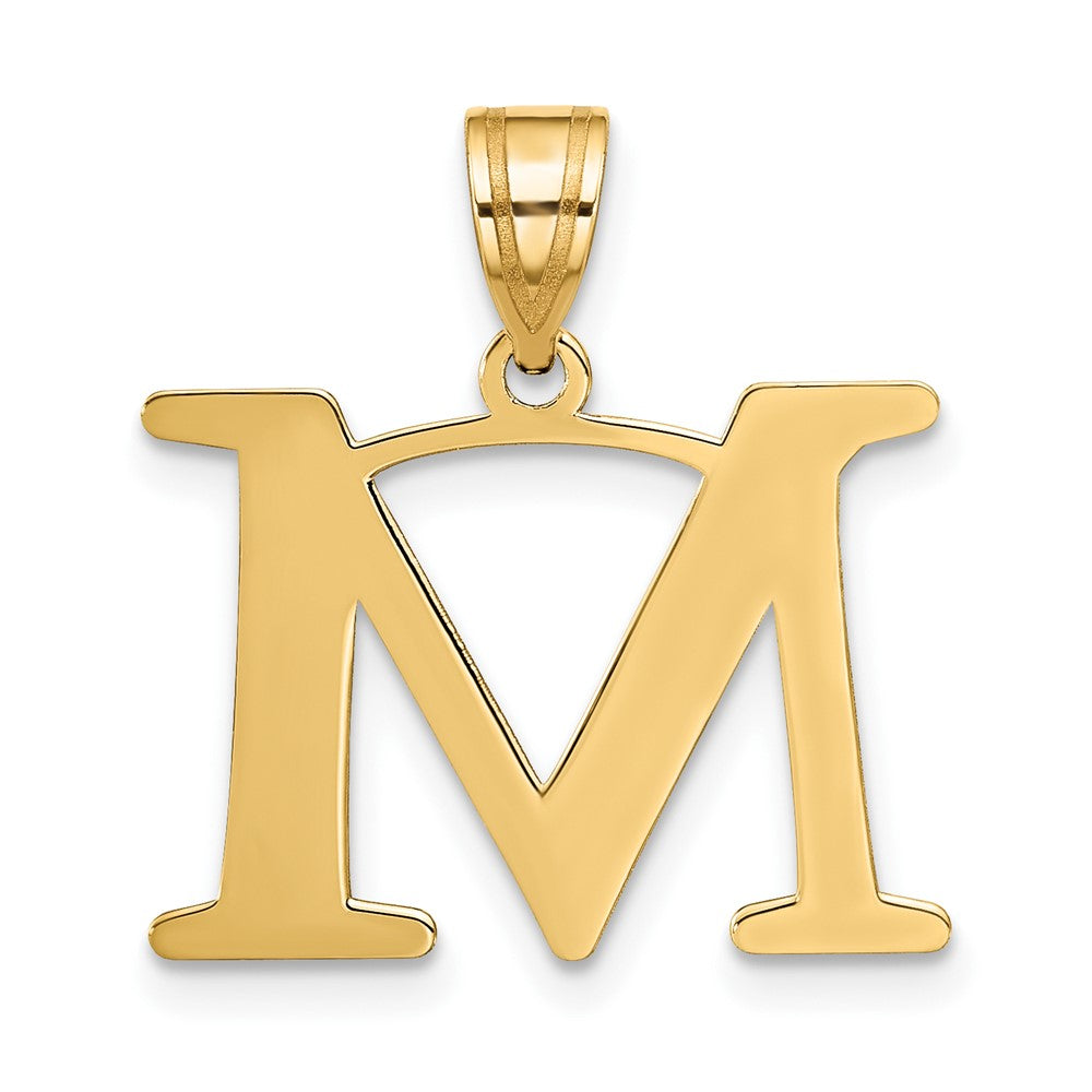 10K Yellow Gold 10K Polished Etched Letter M Initial Pendant