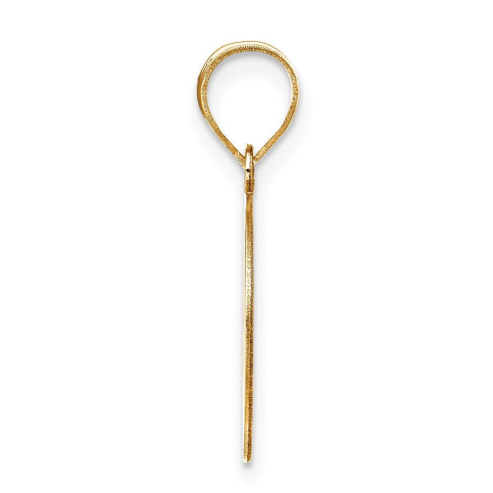 10K Yellow Gold 10K Polished Etched Letter O Initial Pendant