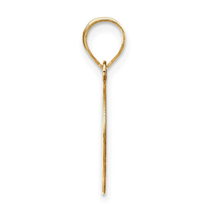 10K Yellow Gold 10K Polished Etched Letter O Initial Pendant