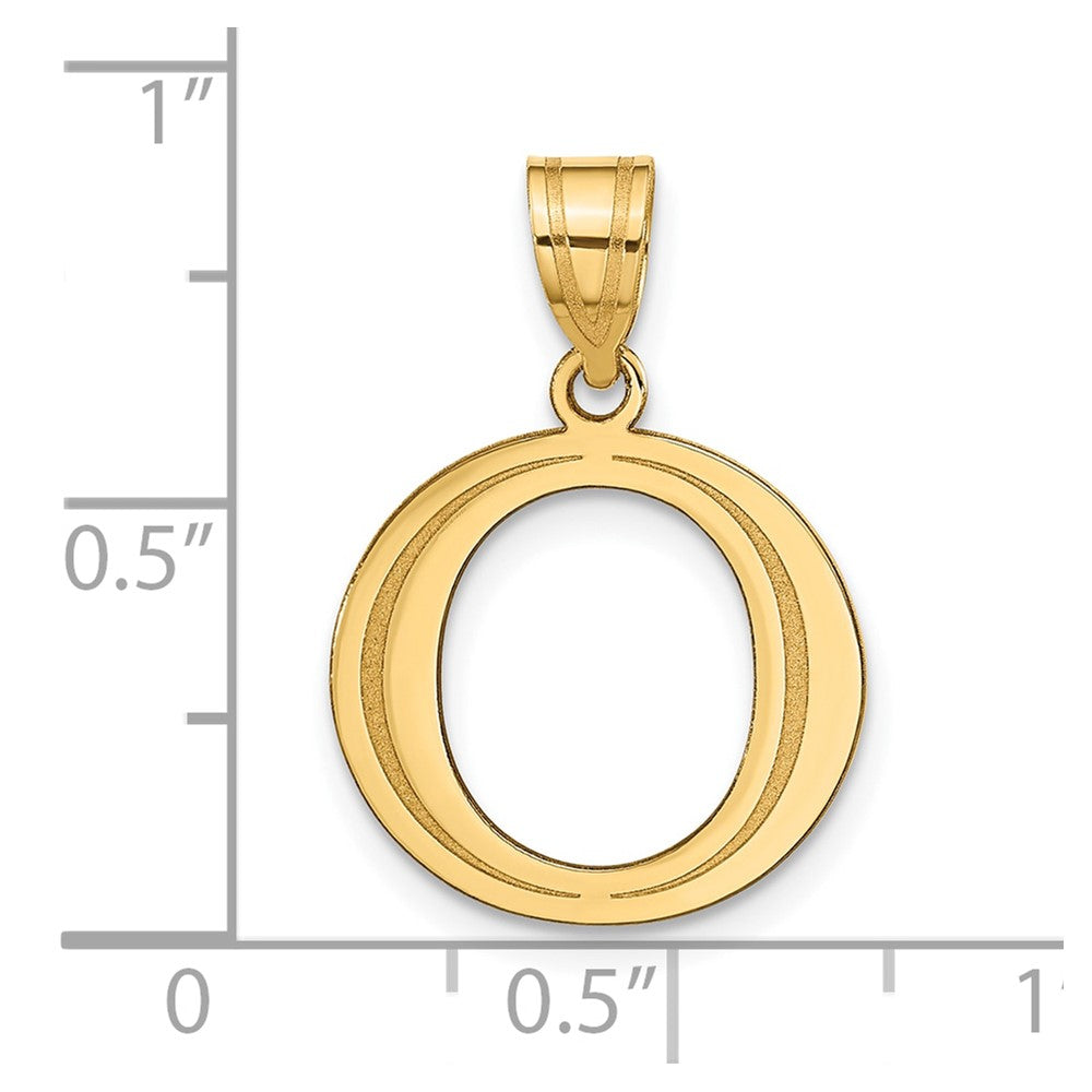10K Yellow Gold 10K Polished Etched Letter O Initial Pendant