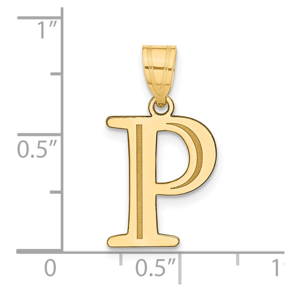 10K Yellow Gold 10K Polished Etched Letter P Initial Pendant
