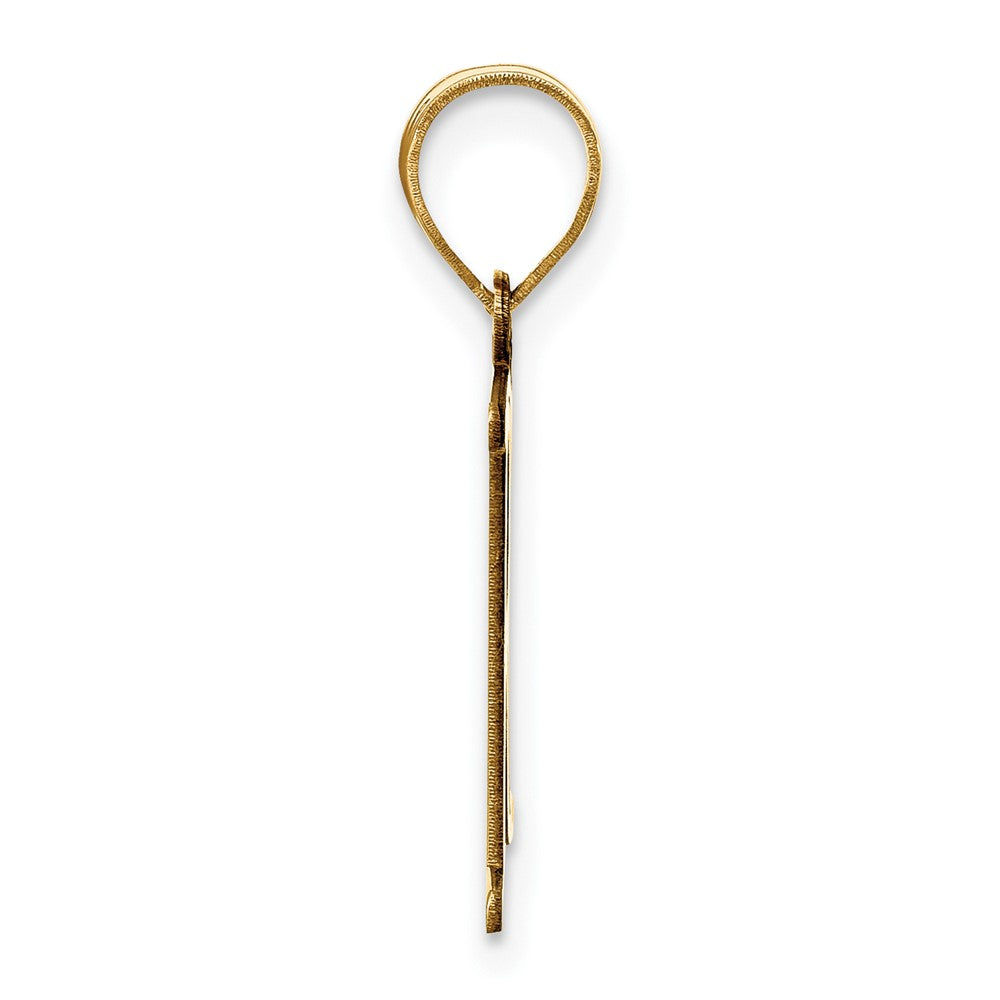10K Yellow Gold 10K Polished Etched Letter R Initial Pendant