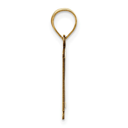 10K Yellow Gold 10K Polished Etched Letter R Initial Pendant