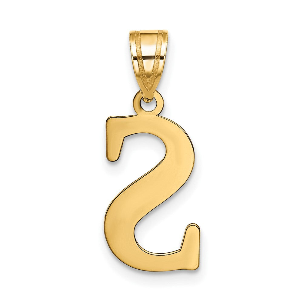 10K Yellow Gold 10K Polished Etched Letter S Initial Pendant