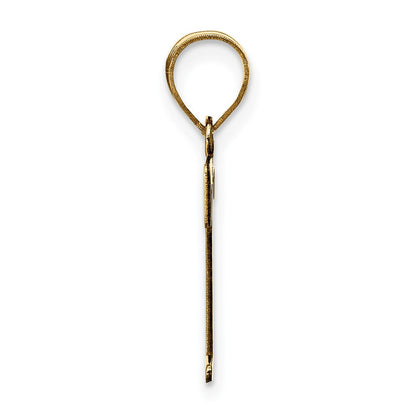 10K Yellow Gold 10K Polished Etched Letter T Initial Pendant