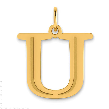 10K Yellow Gold 10K Polished Etched Letter U Initial Pendant