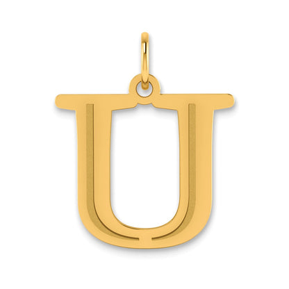 10K Yellow Gold 10K Polished Etched Letter U Initial Pendant