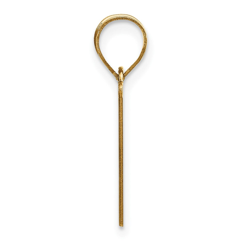 10K Yellow Gold 10K Polished Etched Letter V Initial Pendant