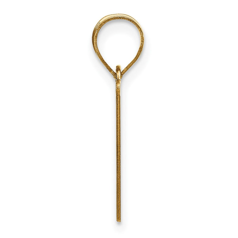 10K Yellow Gold 10K Polished Etched Letter V Initial Pendant