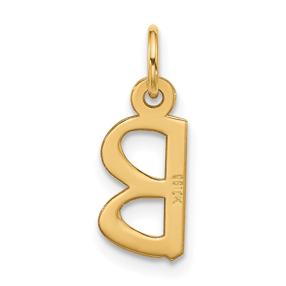 10K Yellow Gold Large Slanted Block Initial B Charm