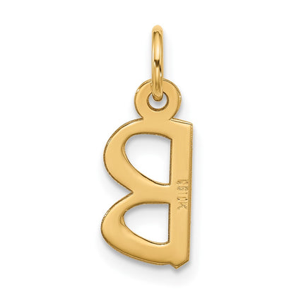 10K Yellow Gold Large Slanted Block Initial B Charm