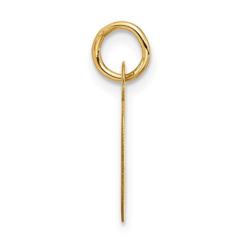 10K Yellow Gold Large Slanted Block Initial C Charm