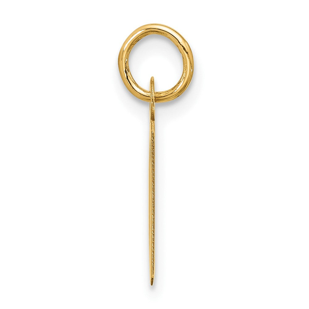10K Yellow Gold Large Slanted Block Initial D Charm