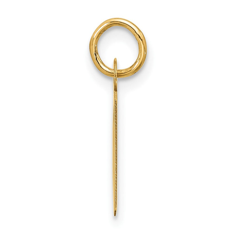 10K Yellow Gold Large Slanted Block Initial D Charm