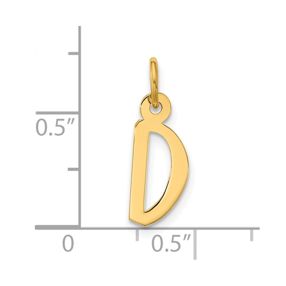 10K Yellow Gold Large Slanted Block Initial D Charm