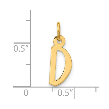 10K Yellow Gold Large Slanted Block Initial D Charm