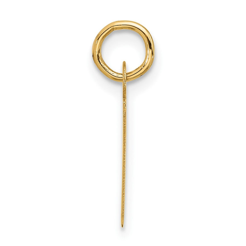 10K Yellow Gold Large Slanted Block Initial F Charm