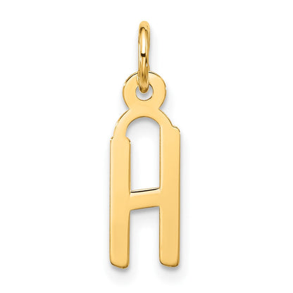 10K Yellow Gold Large Slanted Block Initial H Charm