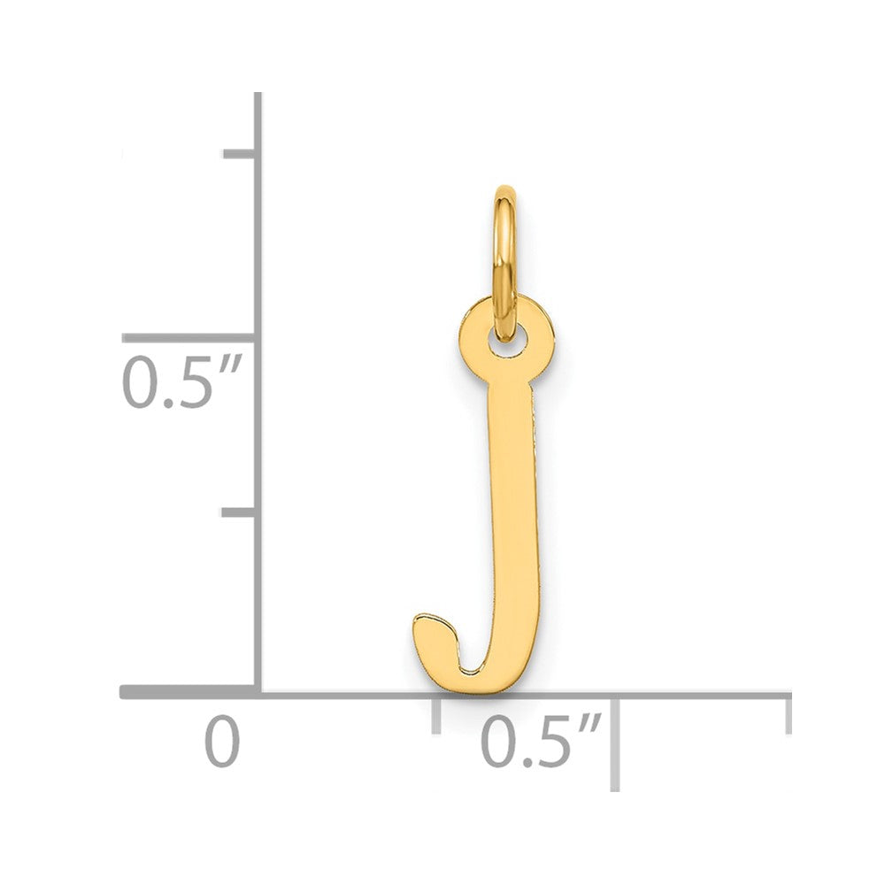 10K Yellow Gold Large Slanted Block Initial J Charm