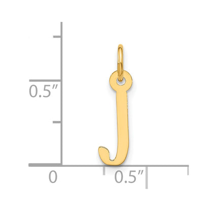 10K Yellow Gold Large Slanted Block Initial J Charm
