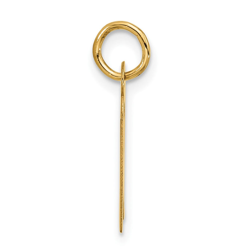 10K Yellow Gold Large Slanted Block Initial K Charm