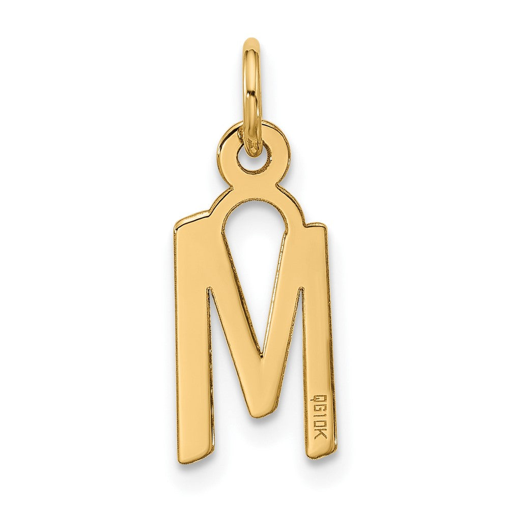 10K Yellow Gold Large Slanted Block Initial M Charm