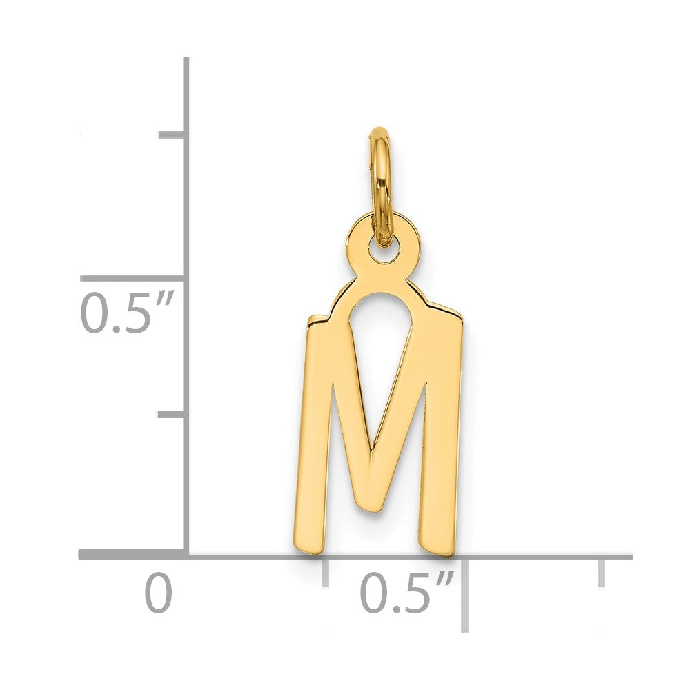10K Yellow Gold Large Slanted Block Initial M Charm