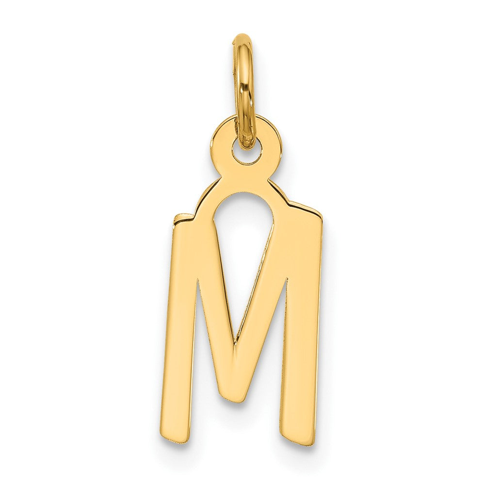 10K Yellow Gold Large Slanted Block Initial M Charm