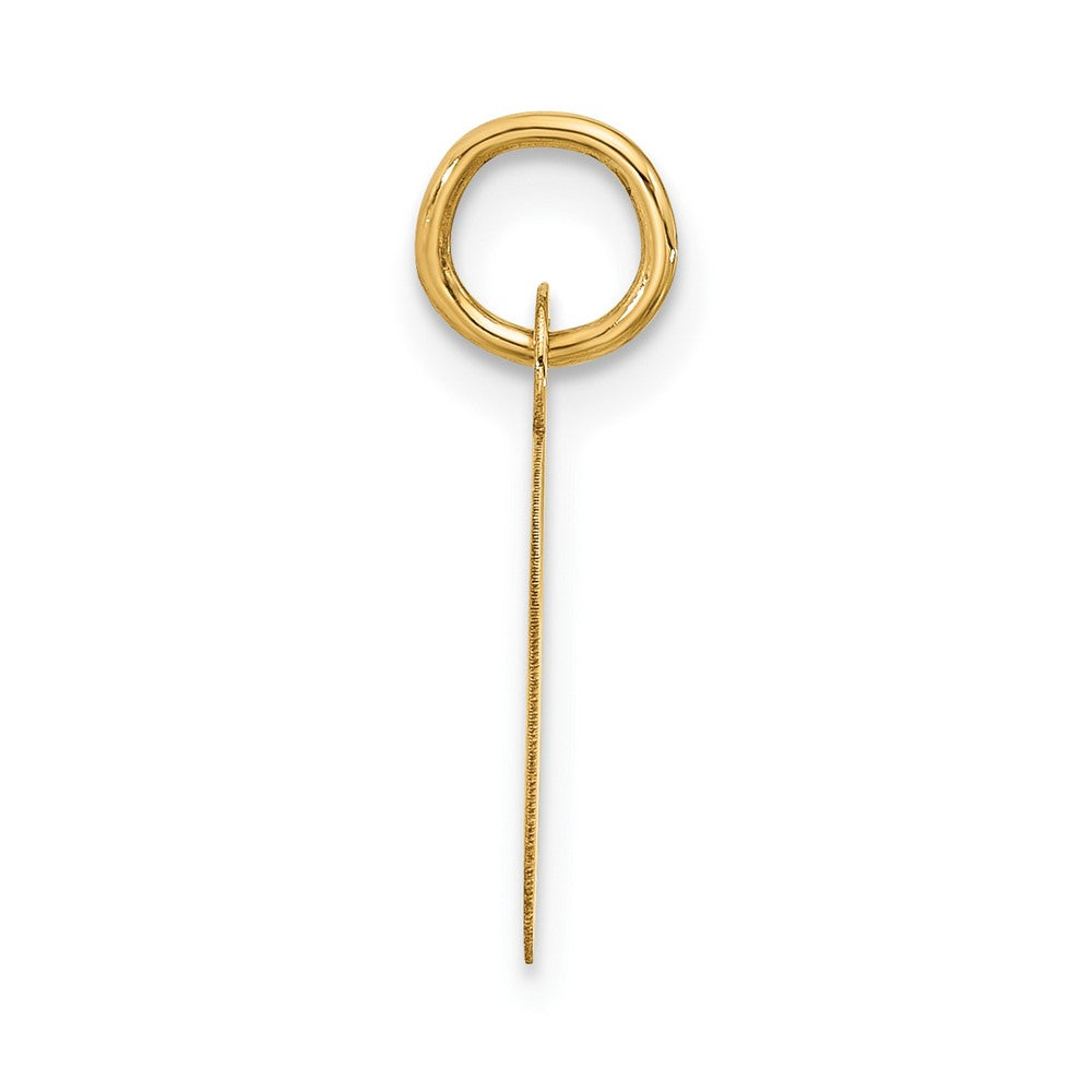 10K Yellow Gold Large Slanted Block Initial O Charm