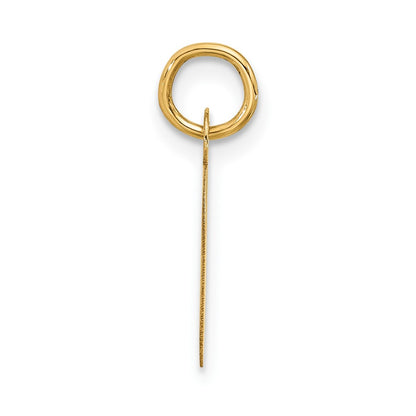 10K Yellow Gold Large Slanted Block Initial O Charm