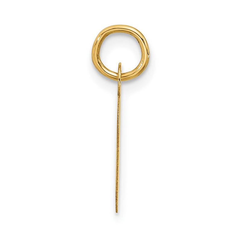 10K Yellow Gold Large Slanted Block Initial O Charm