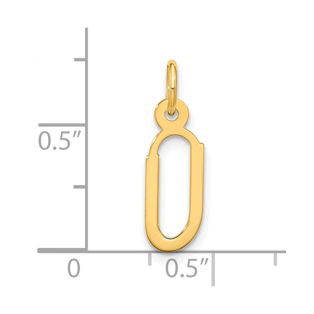 10K Yellow Gold Large Slanted Block Initial U Charm