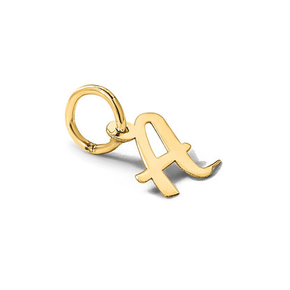 10K Yellow Gold Small Script Initial A Charm