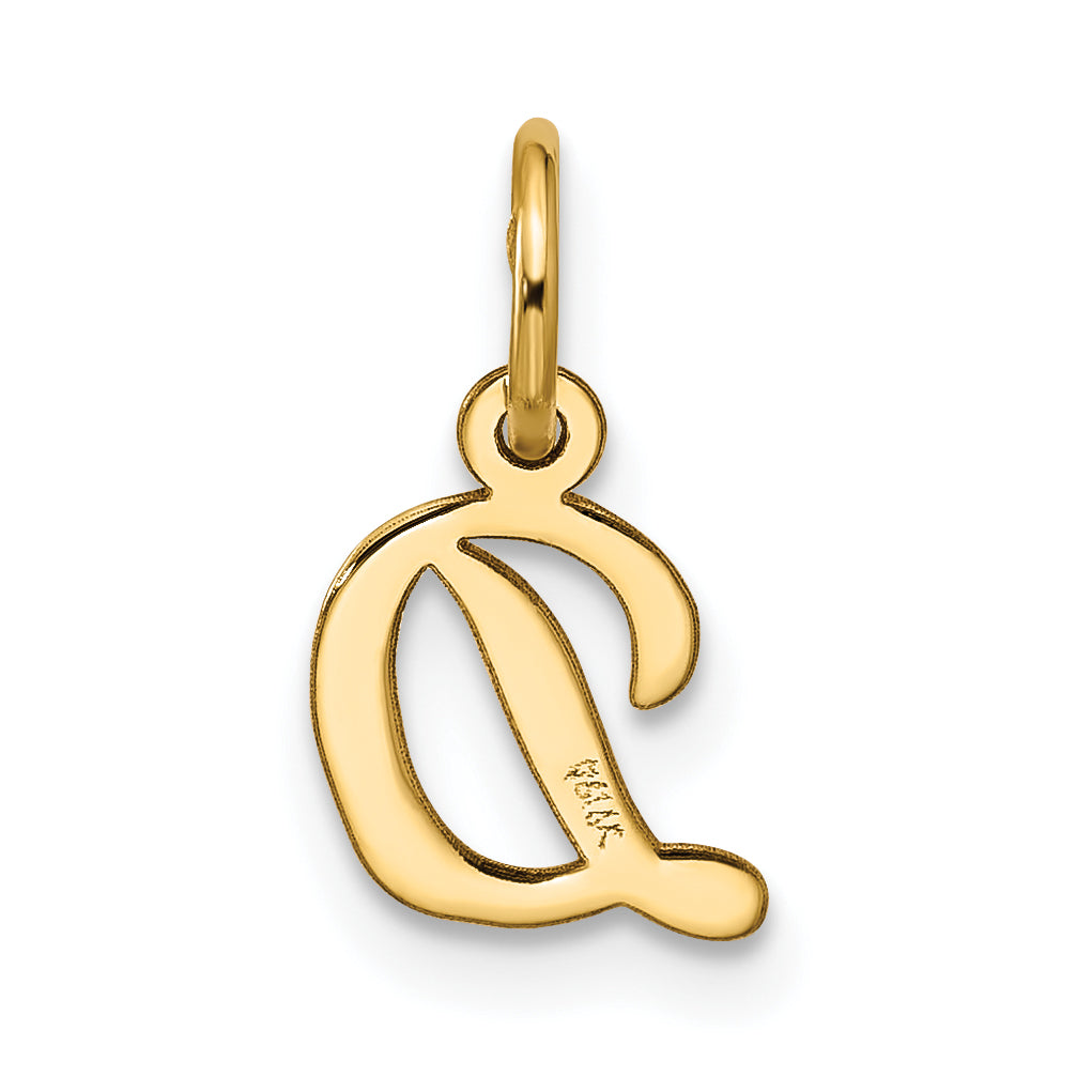10K Yellow Gold Small Script Initial D Charm