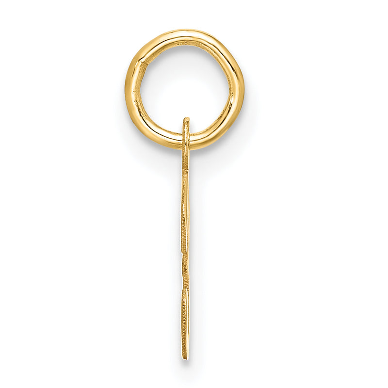 10K Yellow Gold Small Script Initial F Charm