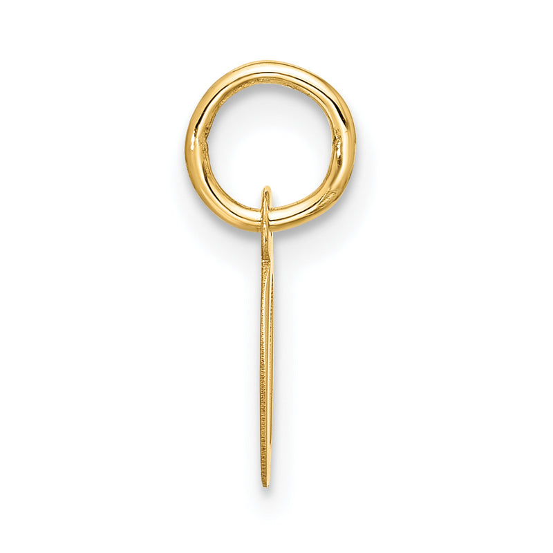 10K Yellow Gold Small Script Initial Q Charm