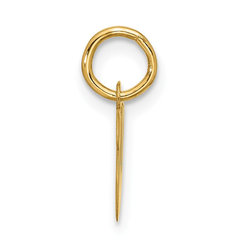 10K Yellow Gold Small Script Initial W Charm