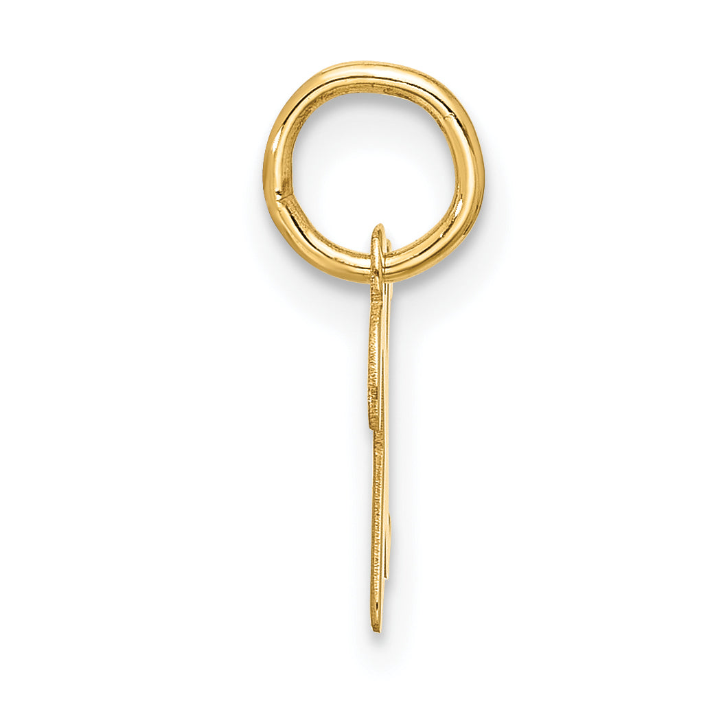 10K Yellow Gold Small Script Initial X Charm