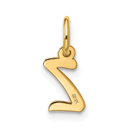 10K Yellow Gold Small Script Initial Z Charm
